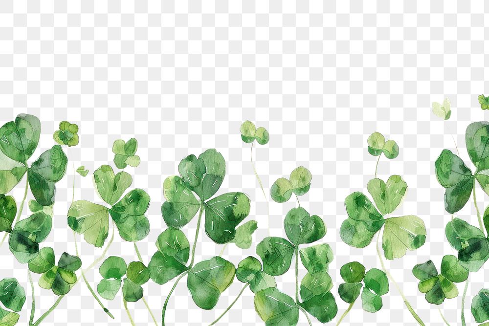 PNG Clover leaf frame watercolor backgrounds plant herbs.