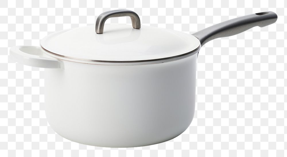 PNG White ceramic pan saucepan white background appliance.