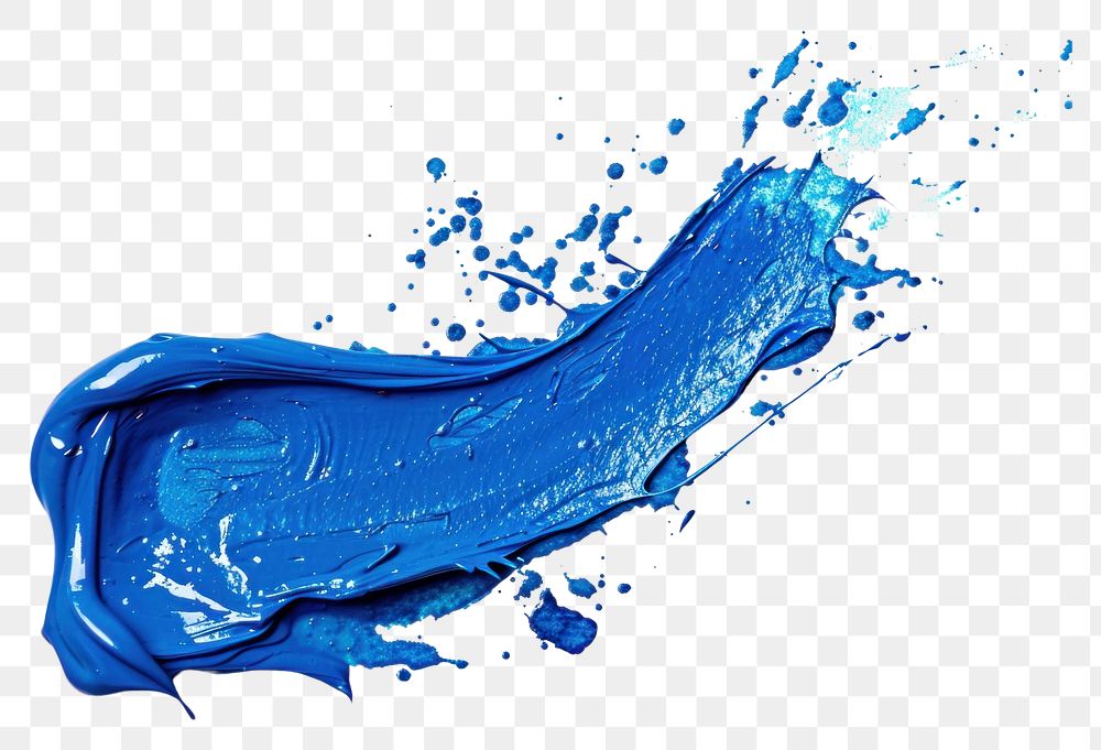 PNG Blue paint splash white background studio shot splattered.