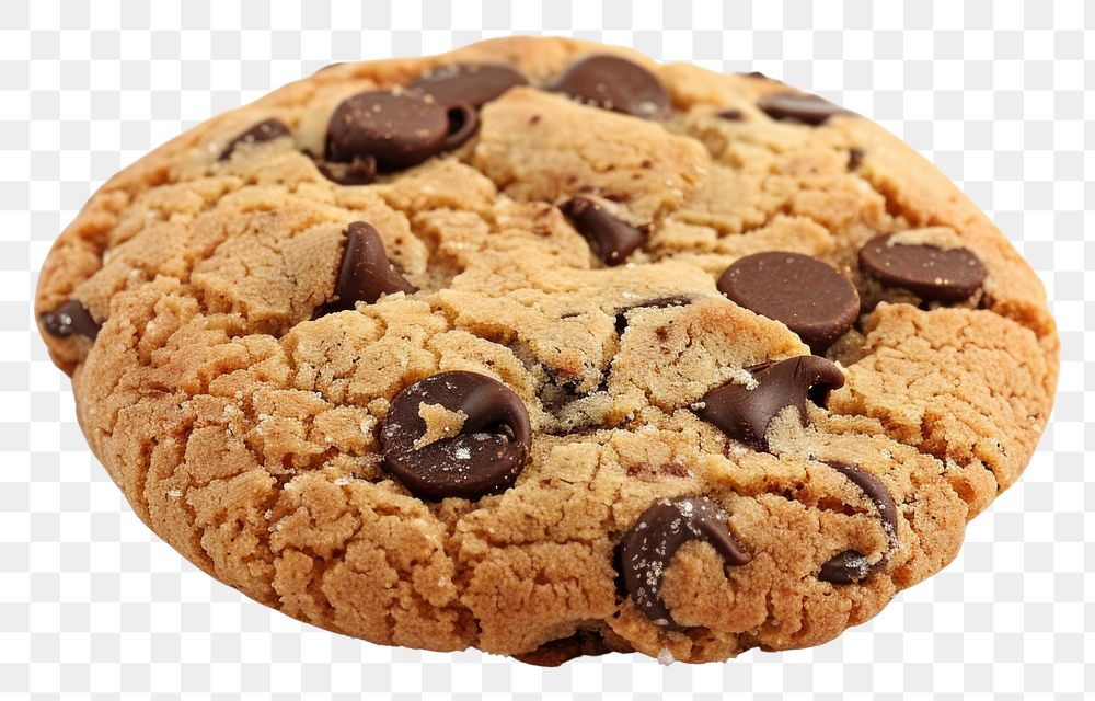 PNG Chocolate chip cookie food white background confectionery.