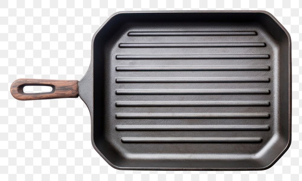 PNG Empty cast iron grill pan with handle white background letterbox cookware.