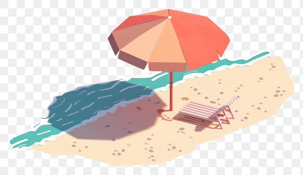 PNG Umbrella on beach outdoors nature sea.