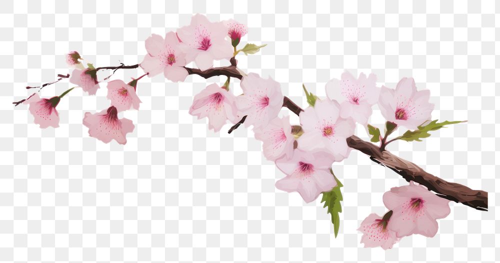 PNG Cherry blossom flower plant white
