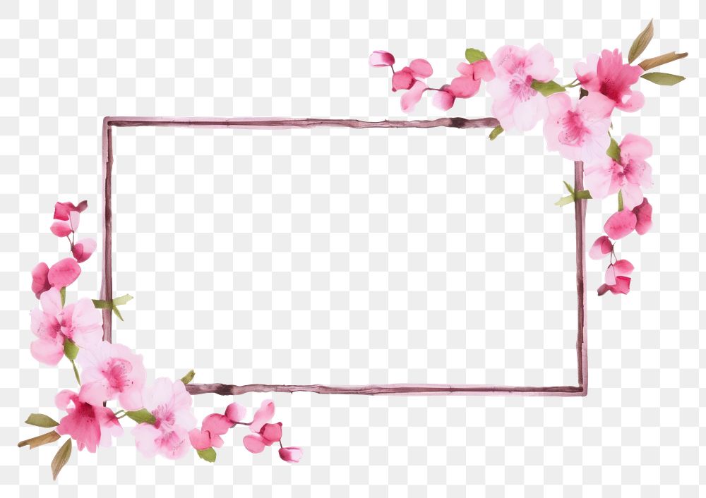PNG Cherry blossom frame flower plant petal.