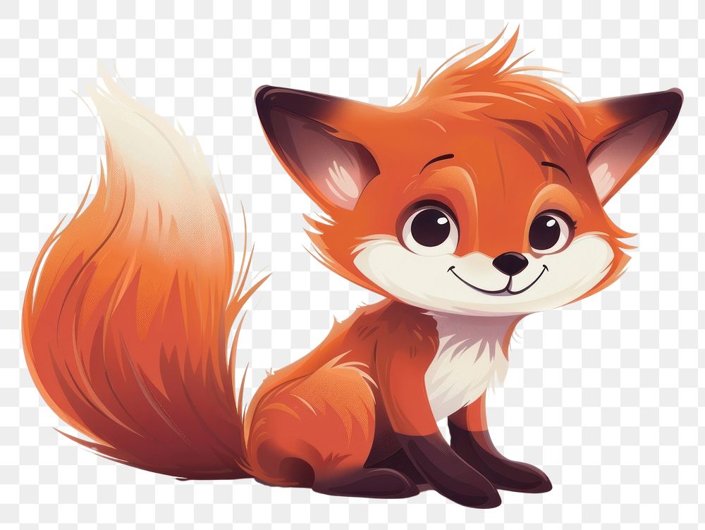 PNG Baby red fox cartoon mammal animal.