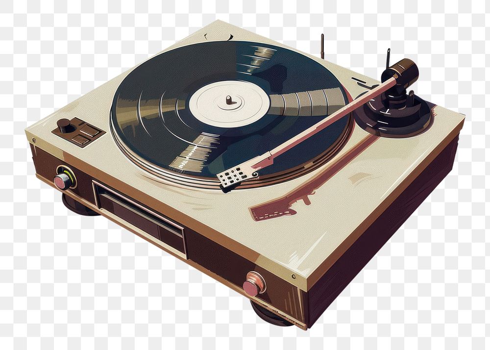 PNG Vintage Record Player record white background electronics.