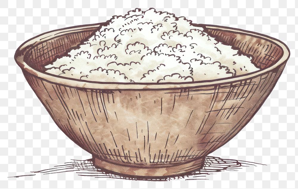 PNG Rice in bowl doodle jacuzzi powder flour.