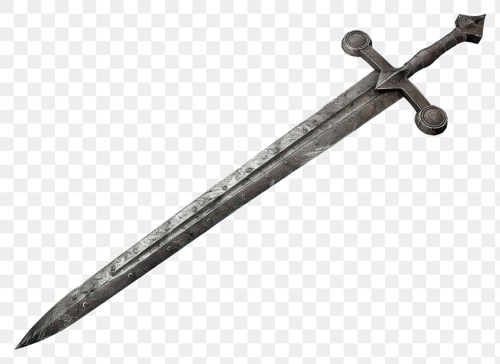 PNG Medieval sword weaponry dagger blade.