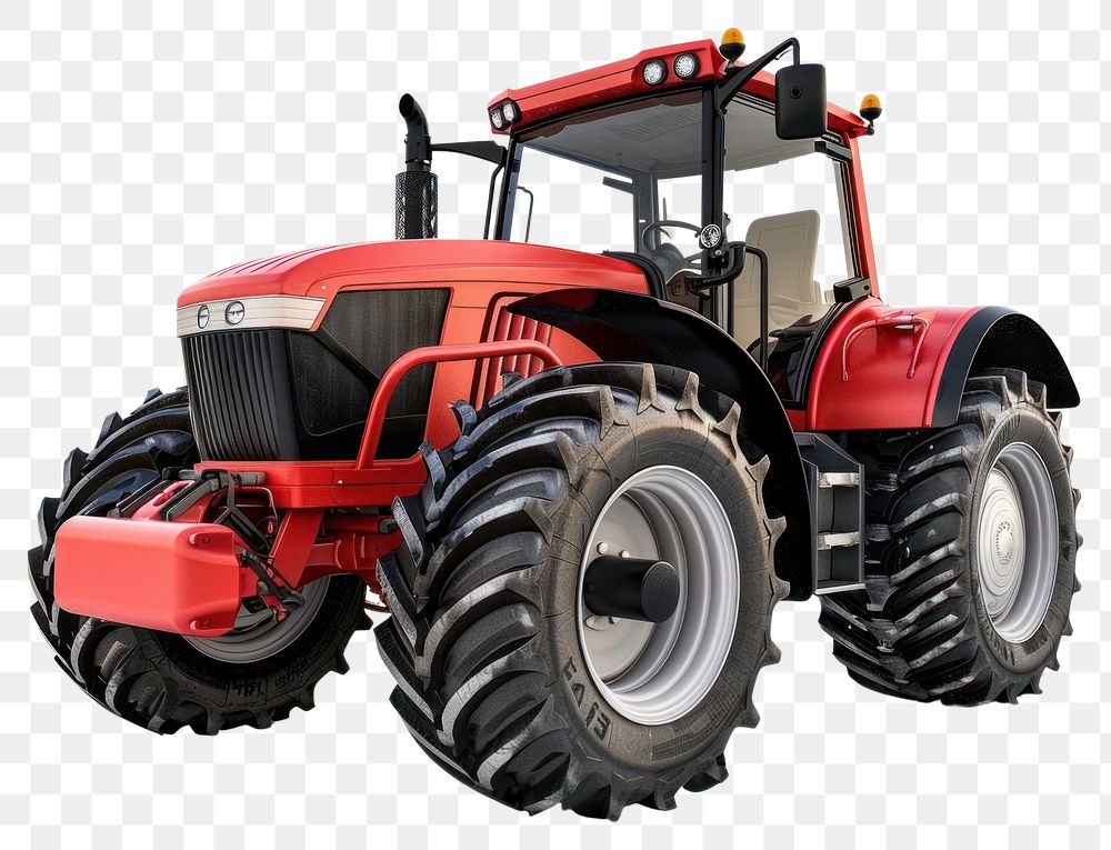 PNG Red farm tractor vehicle white background transportation.
