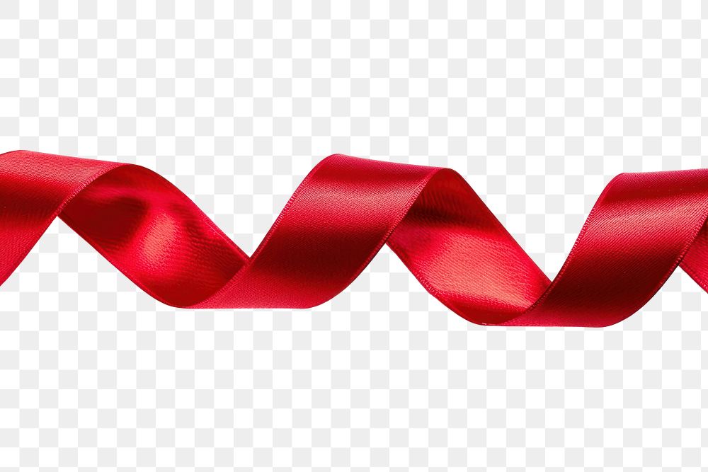PNG Shiny red satin ribbon white background celebration accessories.