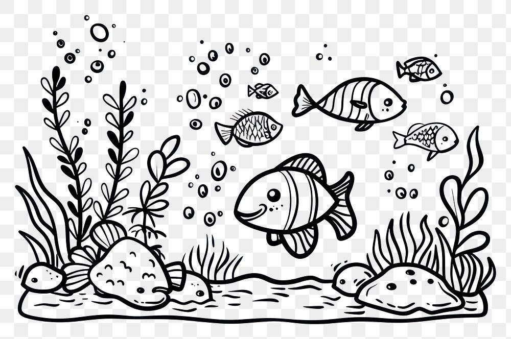 PNG At aquarium doodle drawing sketch fish.