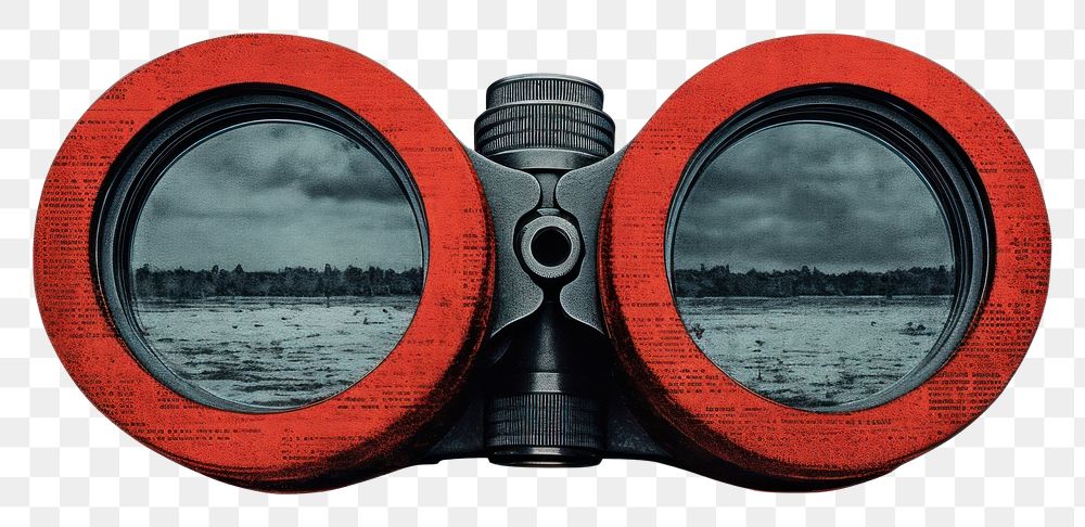 PNG Binoculars red reflection porthole.
