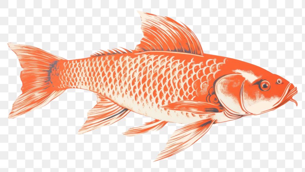 PNG Koi goldfish animal art.
