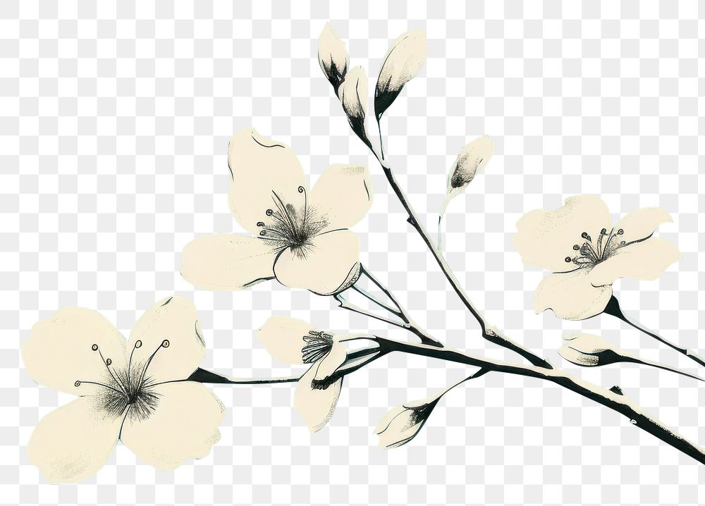 PNG Jasmine flower art blossom plant.