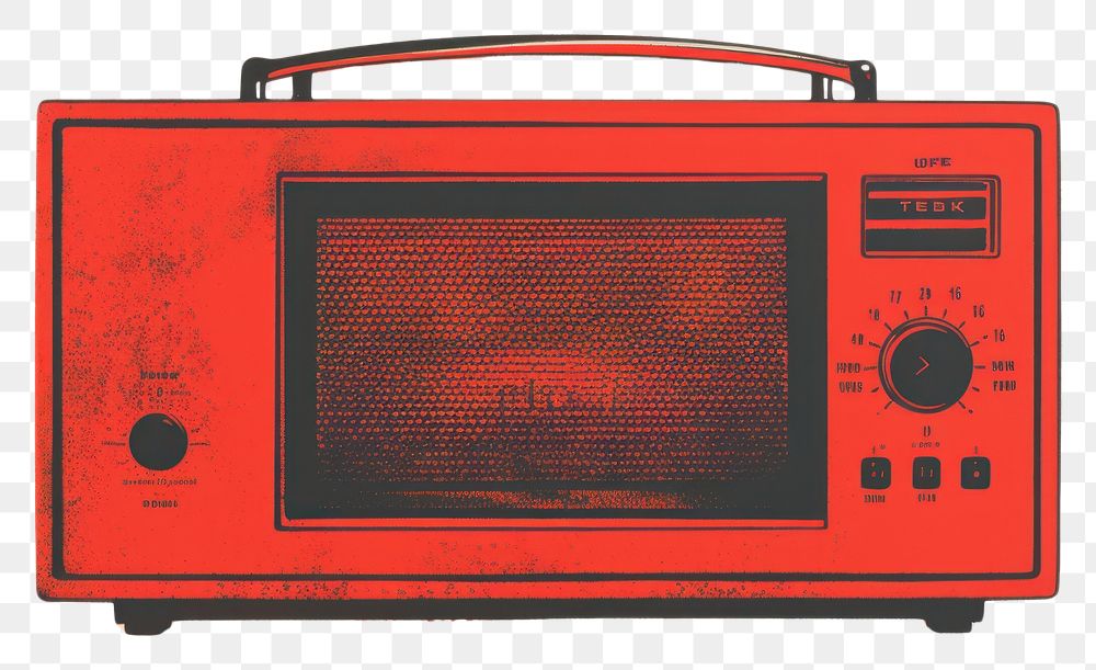 PNG Radio text red electronics.