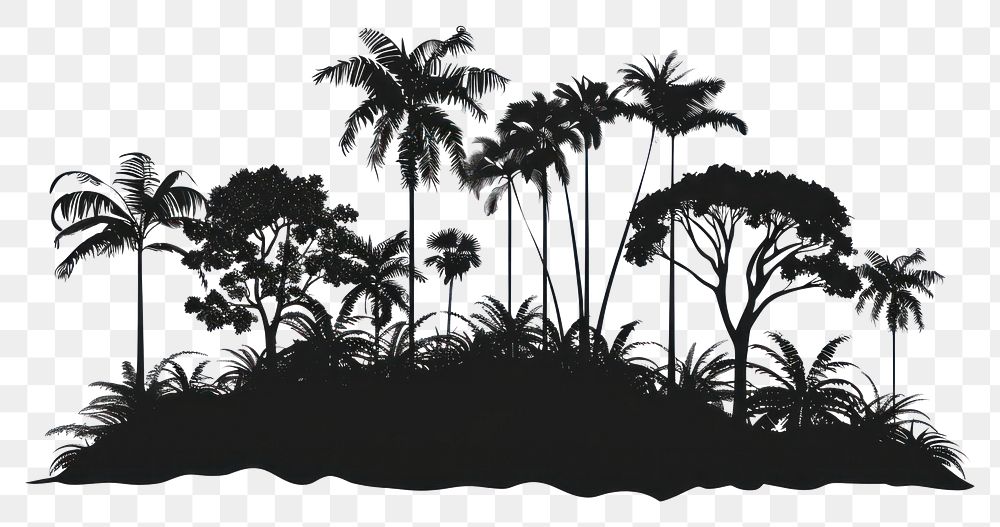 PNG Silhouette art illustrated vegetation