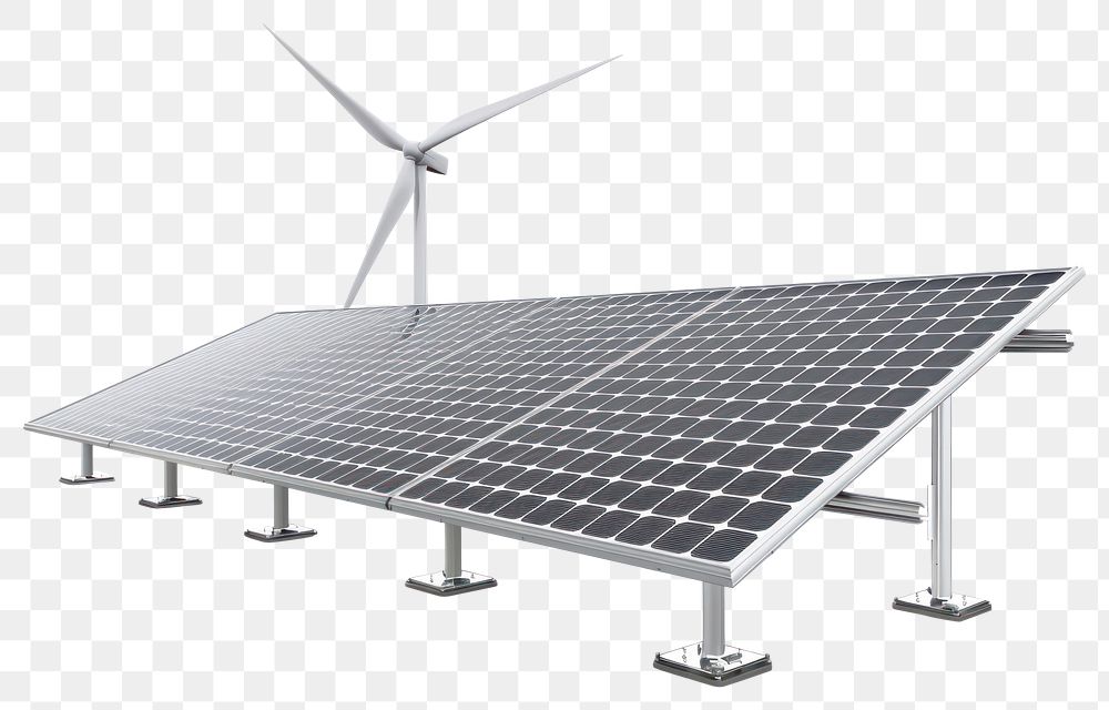PNG Solar panel and wind turbine solar panels machine engine.