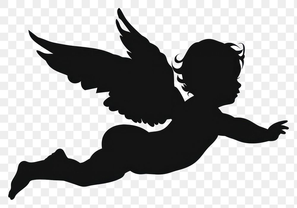 PNG Baby angel silhouette clip art stencil person human.