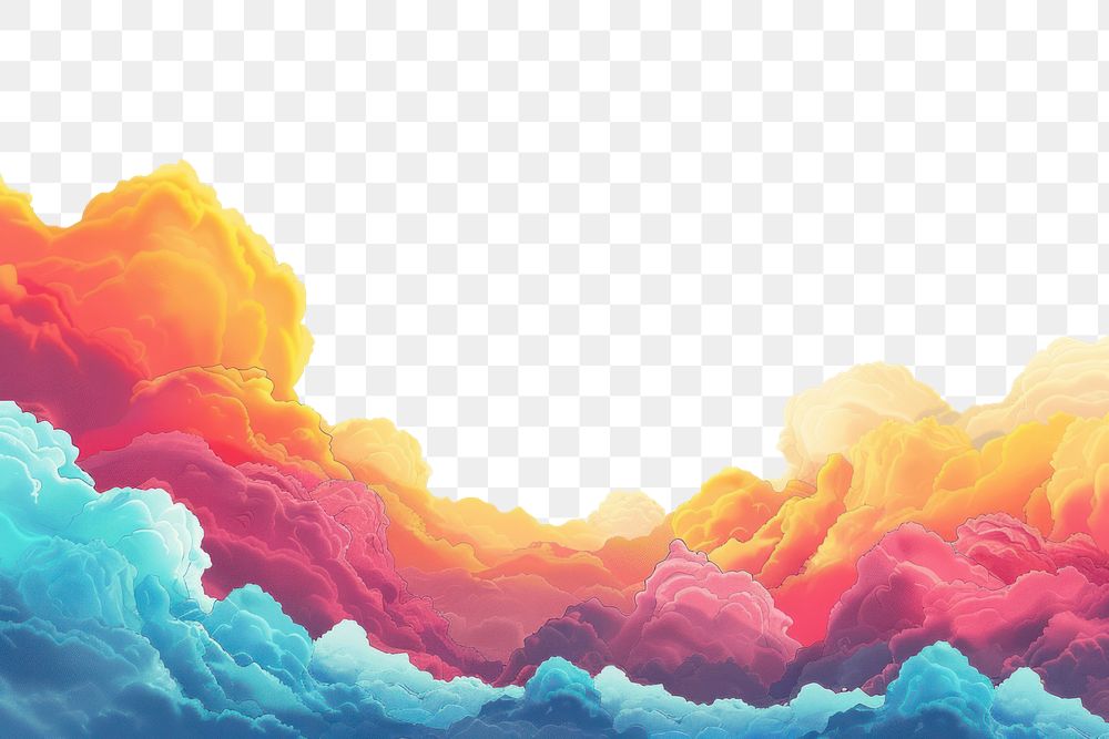PNG Sky clouds border backgrounds painting creativity