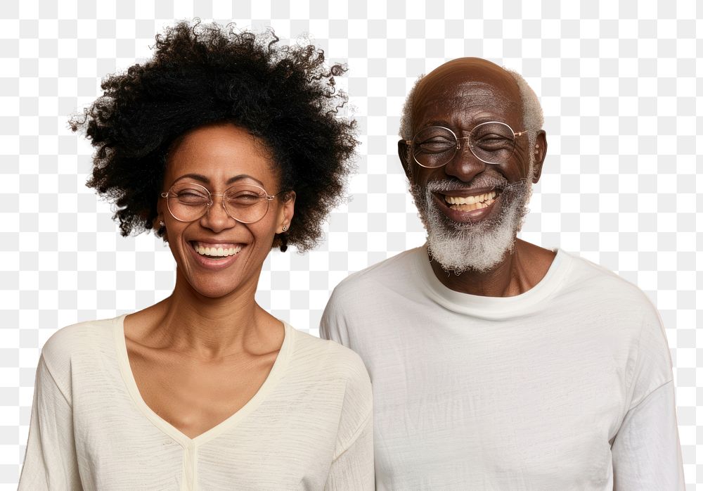 PNG Black senior couple laughing accessories accessory.