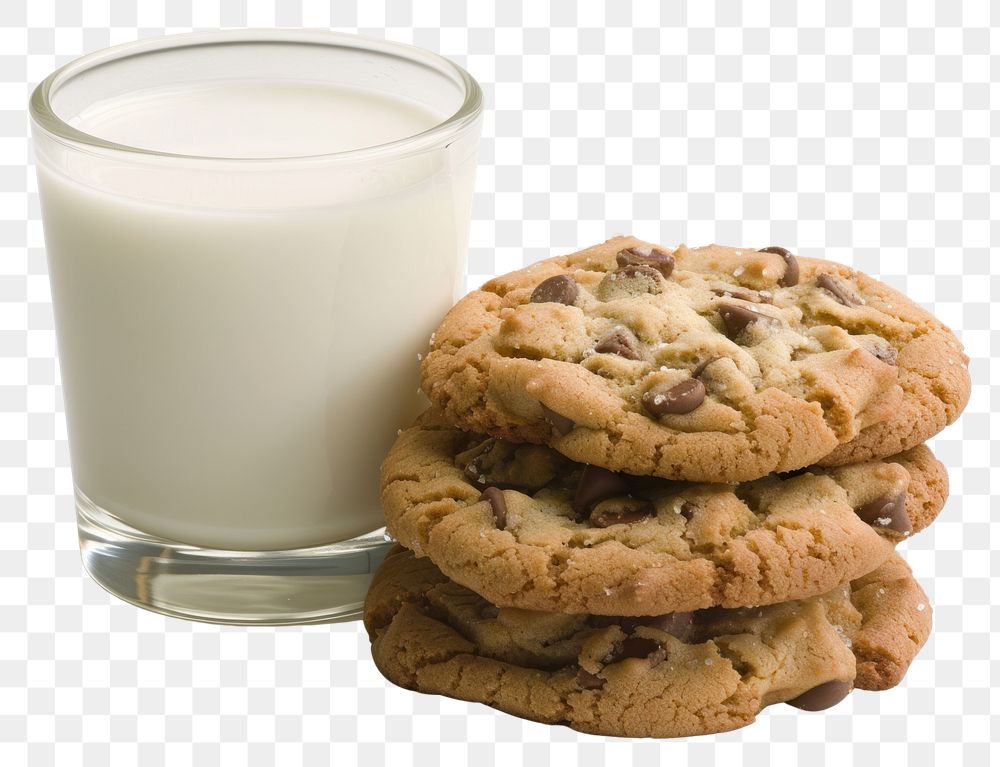 PNG Cookies and milk biscuit dairy food.