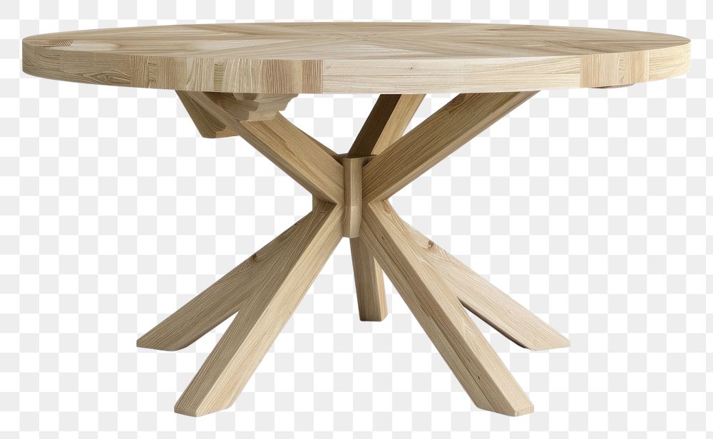 PNG Wooden round dining table furniture white background appliance.