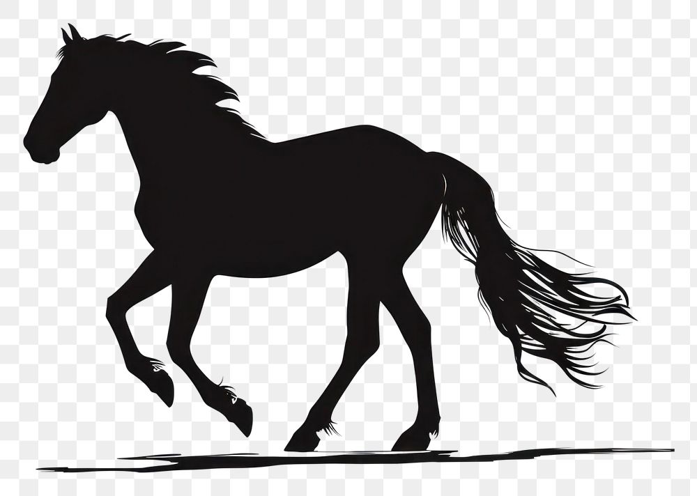 PNG A horse silhouette clip art animal mammal monochrome.