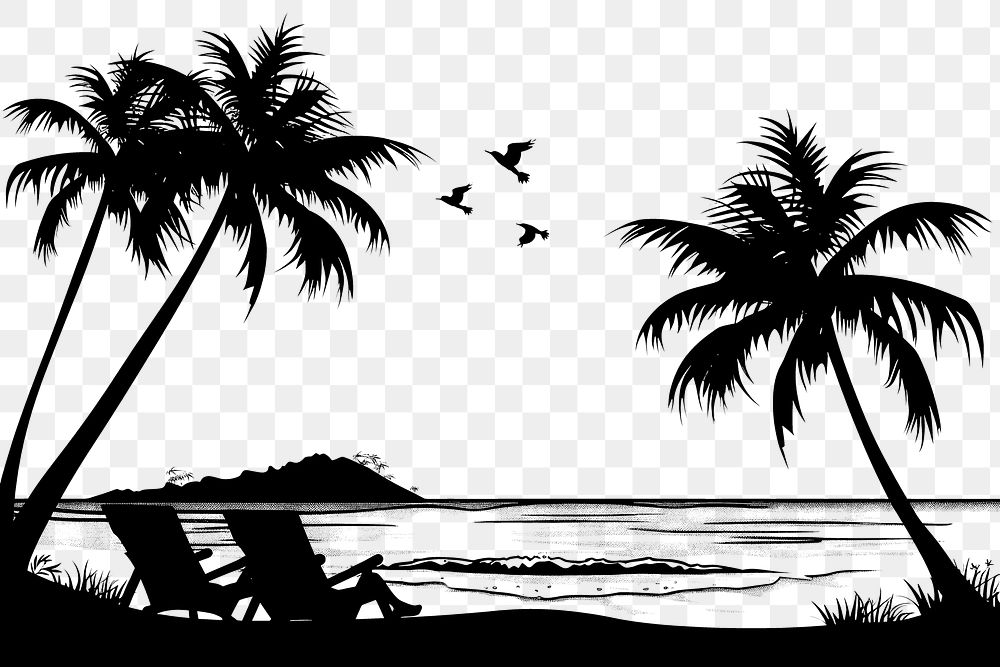 PNG Beach silhouette clip art outdoors nature plant