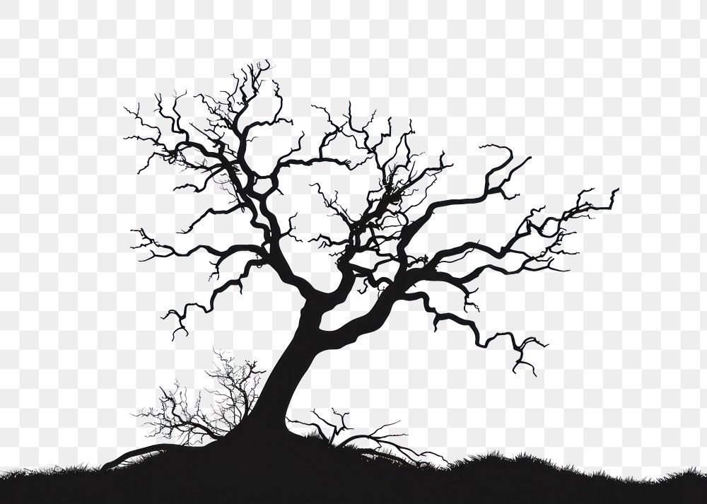PNG Dead tree silhouette clip art plant backlighting tranquility.