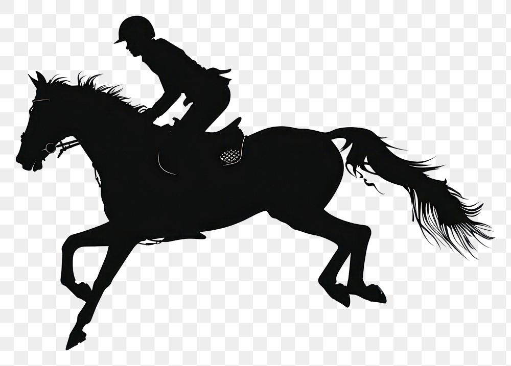 PNG Horse riding silhouette clip art animal mammal adult.