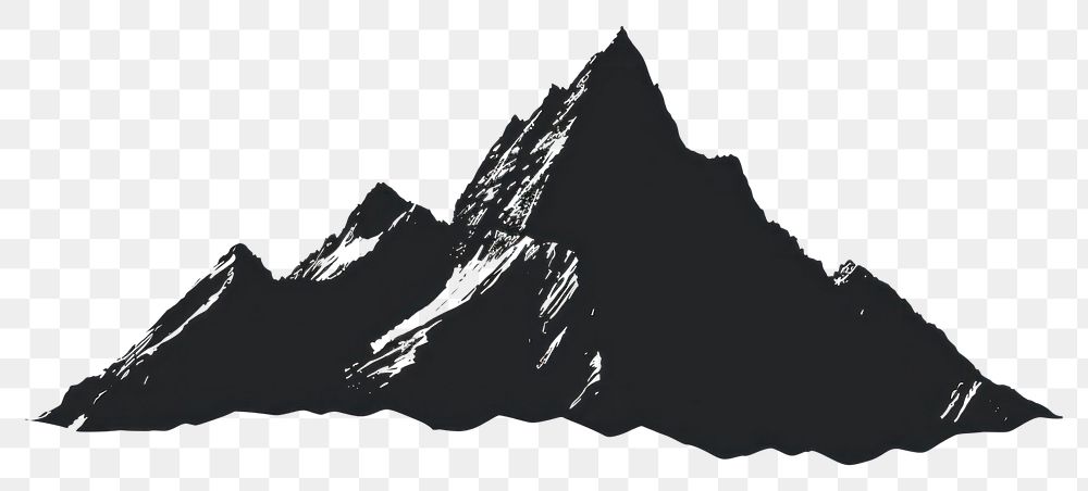 PNG Mountain silhouette clip art nature white background monochrome.