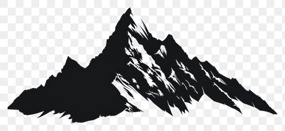 PNG Mountain silhouette clip art nature white background monochrome.