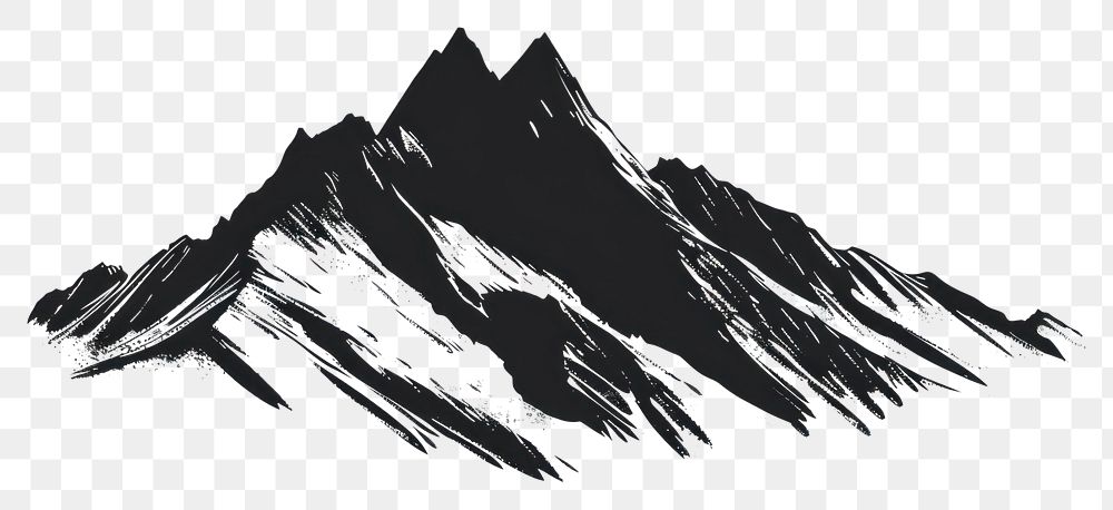 PNG Mountain silhouette clip art drawing nature sketch.