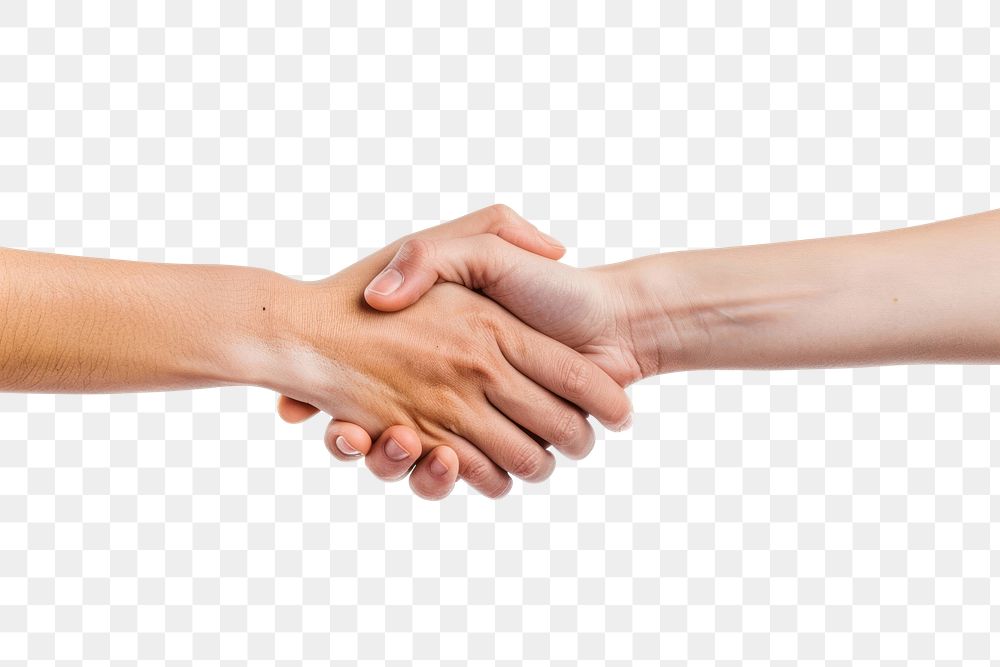PNG Hands holding wrists together togetherness handshake white background.
