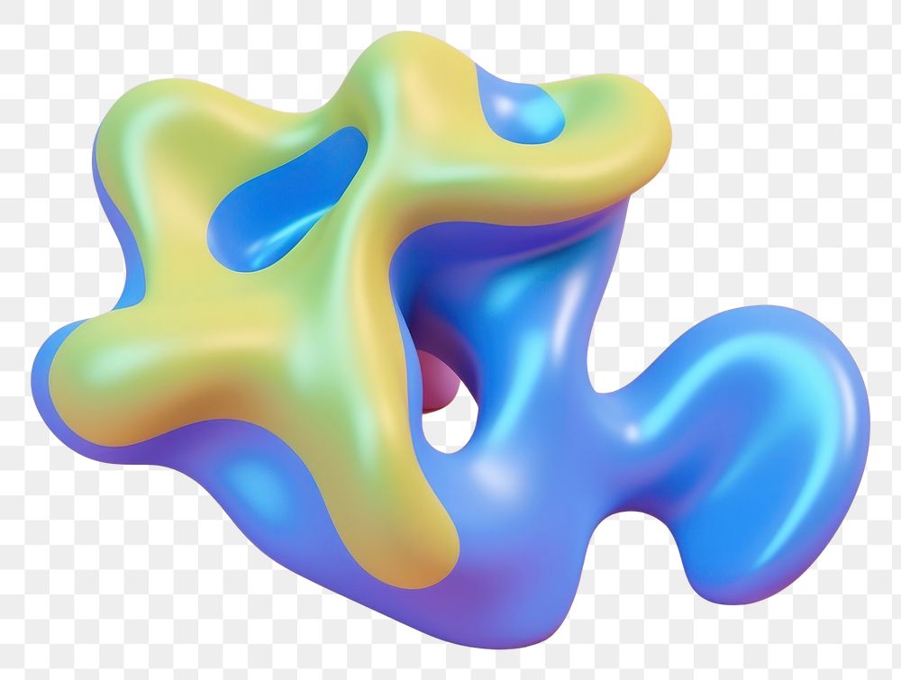 PNG 3d render of abstract fluid shape represent of basic shape confectionery balloon sweets.