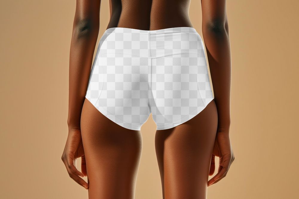 PNG women's sport short leggings mockup, transparent background