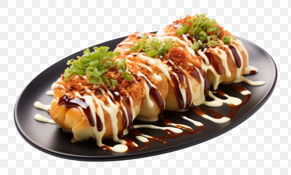 PNG  Takoyaki plate food meal