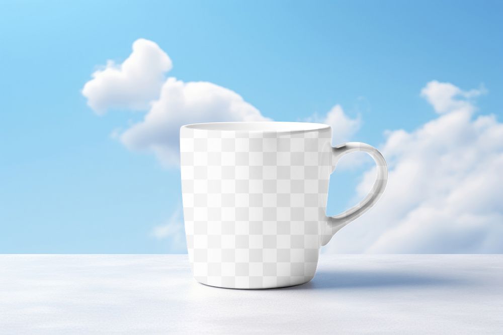 PNG Ceramic mug mockup, transparent design