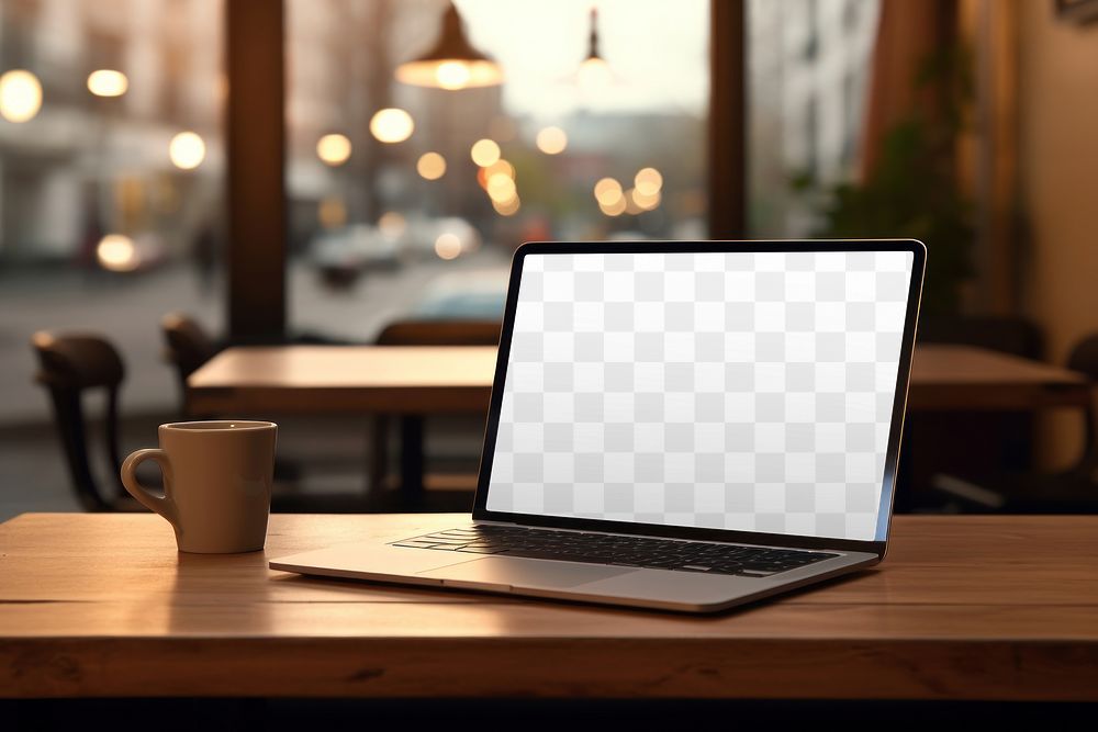 Laptop screen png mockup, transparent design