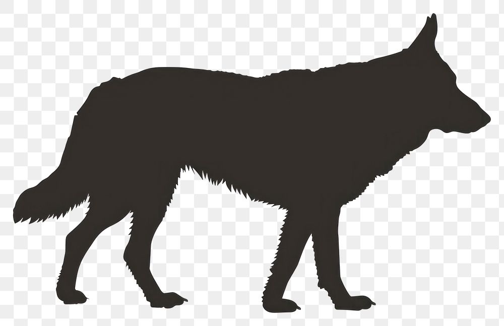 PNG Silhouette dog animal coyote.
