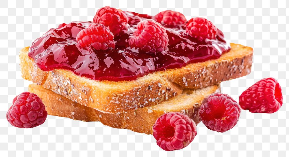 PNG  Raspberry toast produce dessert