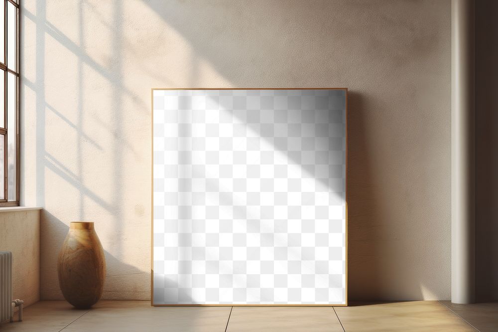 PNG wooden picture frame  mockup, transparent design