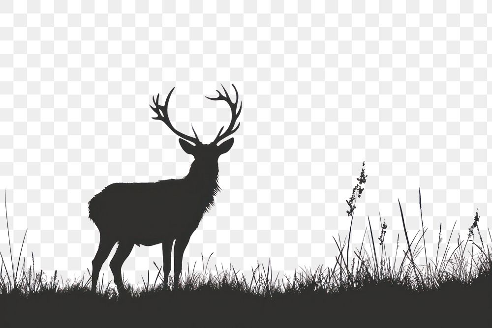 PNG Silhouette Vector illustration of cartoon deer backlighting wildlife antelope.