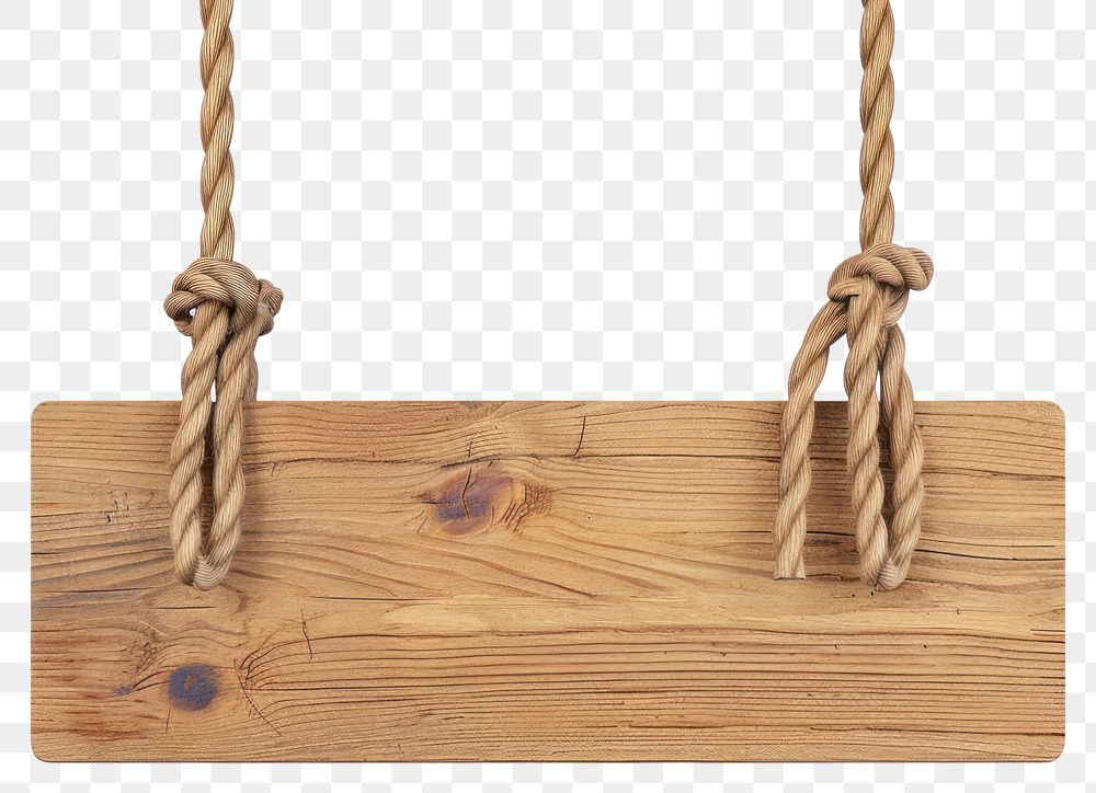 PNG Wooden Sign 1 Line Title Banner Plain wood swing toy.
