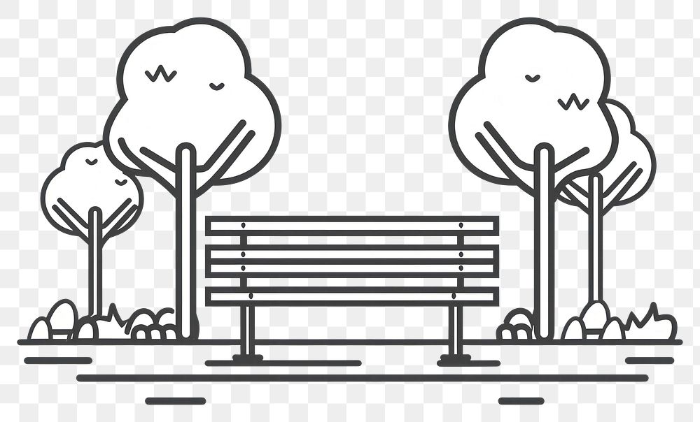 PNG Vector illustration of park bench line icon illustrated furniture dynamite.