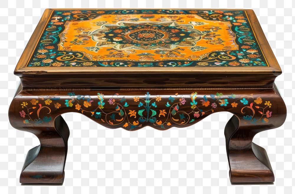 PNG Ottoman painting of table furniture art white background.