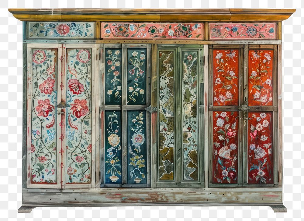 PNG Ottoman painting of closet sideboard furniture cupboard.