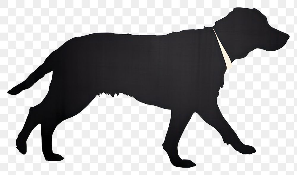 PNG Black dog outline drawing ripped paper silhouette mammal animal.