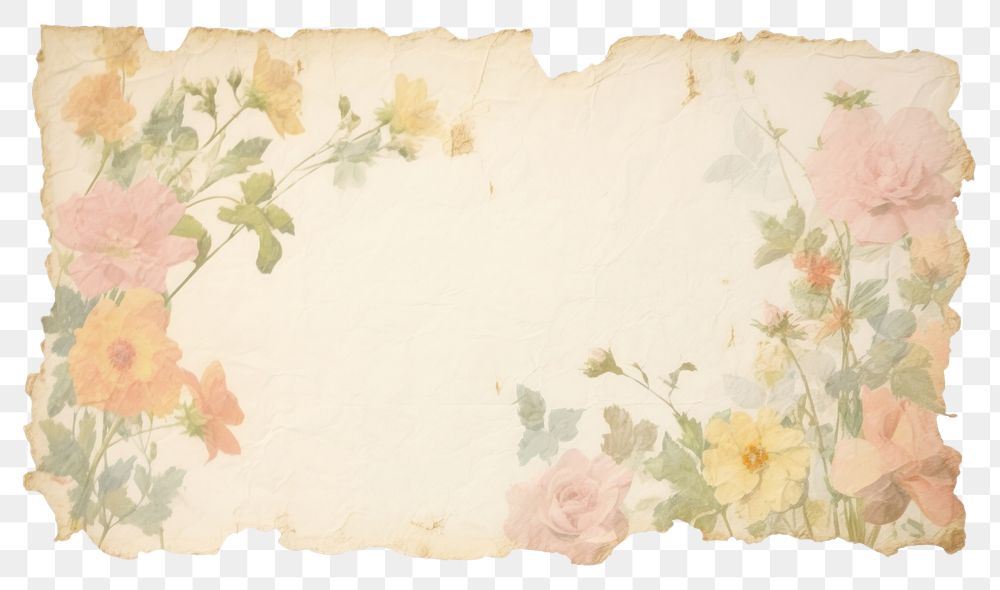 PNG Garden floral pastel ripped paper backgrounds painting pattern.