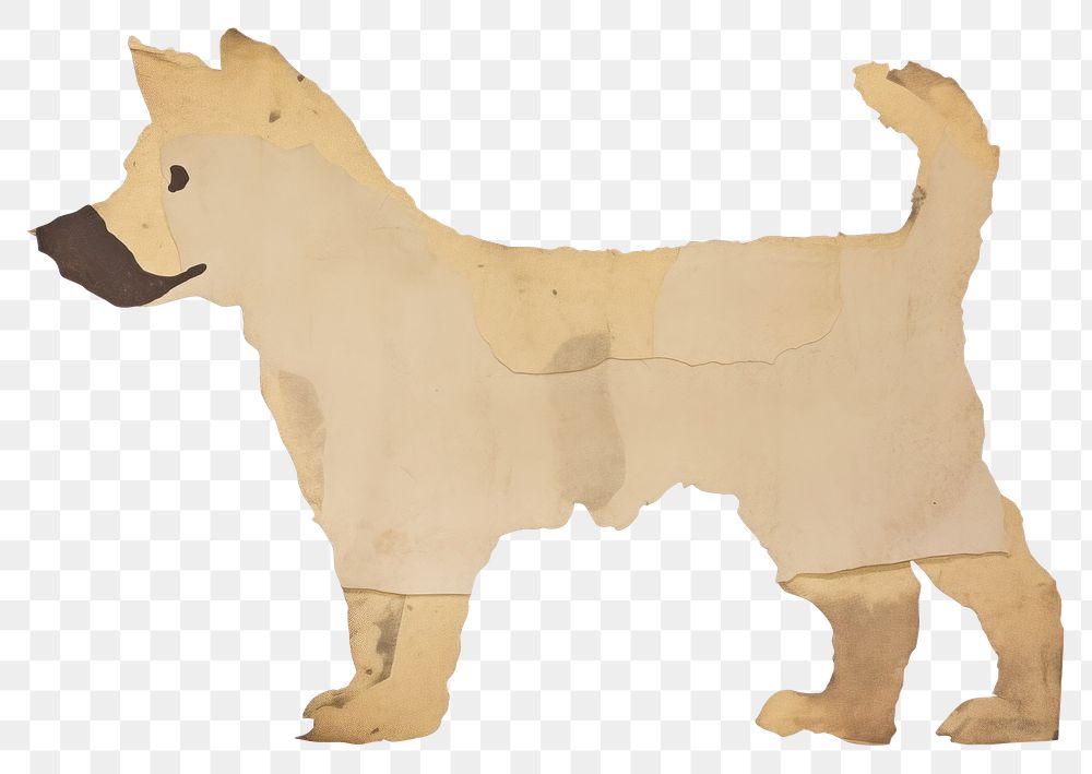 PNG Dog shape ripped paper mammal animal pet.